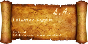 Leimeter Aggeus névjegykártya